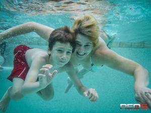 Jacob and Stephanie underwater